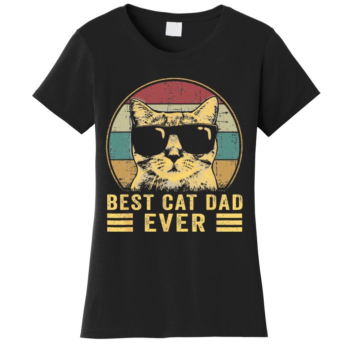 Vintage Best Cat Dad Ever Bump Fi Funny Fathers Day Women's T-Shirt