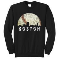 Vintage Boston Cityscape Baseball Lover Women Sweatshirt