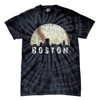 Vintage Boston Cityscape Baseball Lover Women Tie-Dye T-Shirt