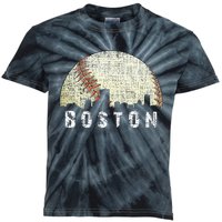 Vintage Boston Cityscape Baseball Lover Women Kids Tie-Dye T-Shirt