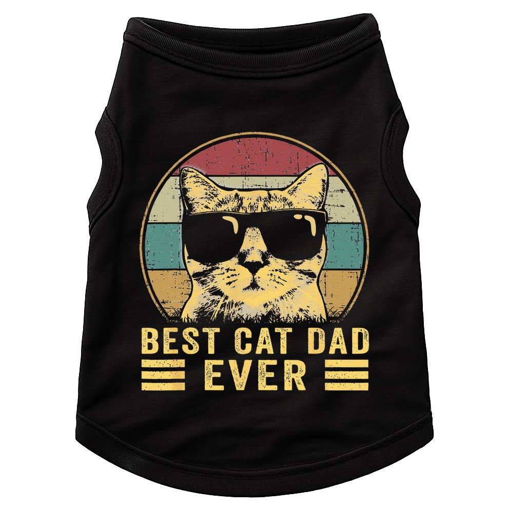 Vintage Best Cat Dad Ever Bump Fi Funny Fathers Day Doggie Tank