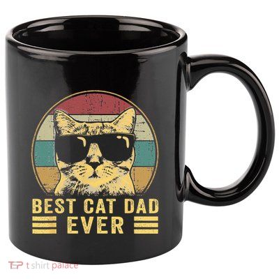 Vintage Best Cat Dad Ever Bump Fi Funny Fathers Day 11oz C Handle Ceramic Mug