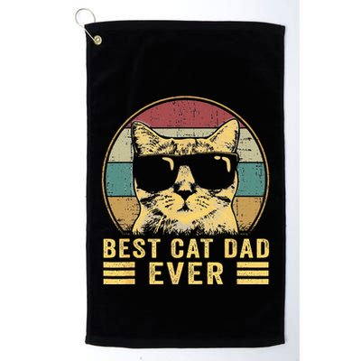 Vintage Best Cat Dad Ever Bump Fi Funny Fathers Day Golf Towel