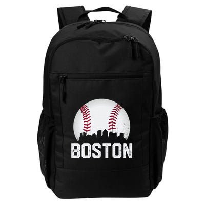 Vintage Boston City Skyline Baseball Game Day Fan Backpack