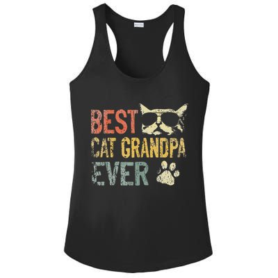 Vintage Best Cat Grandpa Ever Cat Grandpa Fathers D Ladies PosiCharge Competitor Racerback Tank