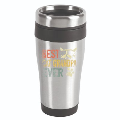 Vintage Best Cat Grandpa Ever Cat Grandpa Fathers D 16oz Travel Tumbler