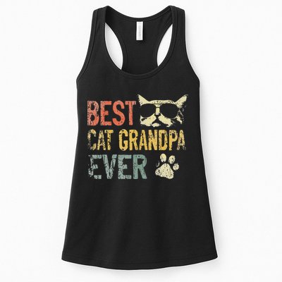 Vintage Best Cat Grandpa Ever Cat Grandpa Fathers D Womens Tank Top