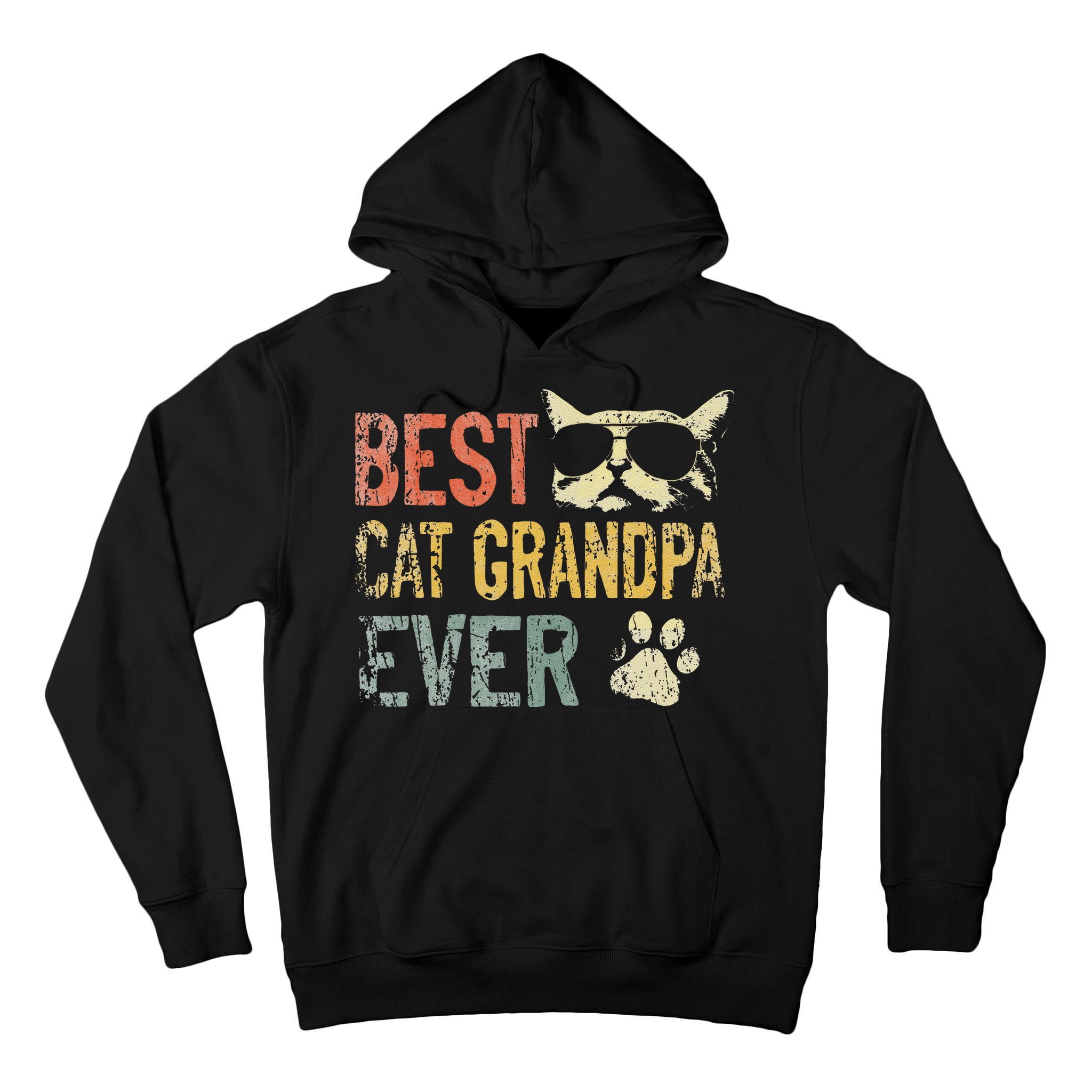 Vintage Best Cat Grandpa Ever Cat Grandpa Fathers D Tall Hoodie