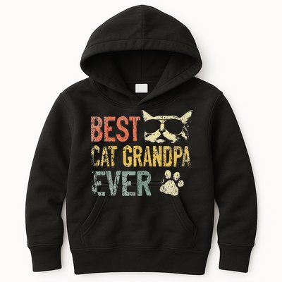 Vintage Best Cat Grandpa Ever Cat Grandpa Fathers D Kids Hoodie