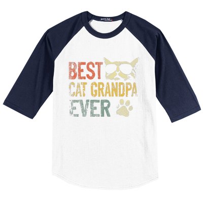 Vintage Best Cat Grandpa Ever Cat Grandpa Fathers D Baseball Sleeve Shirt