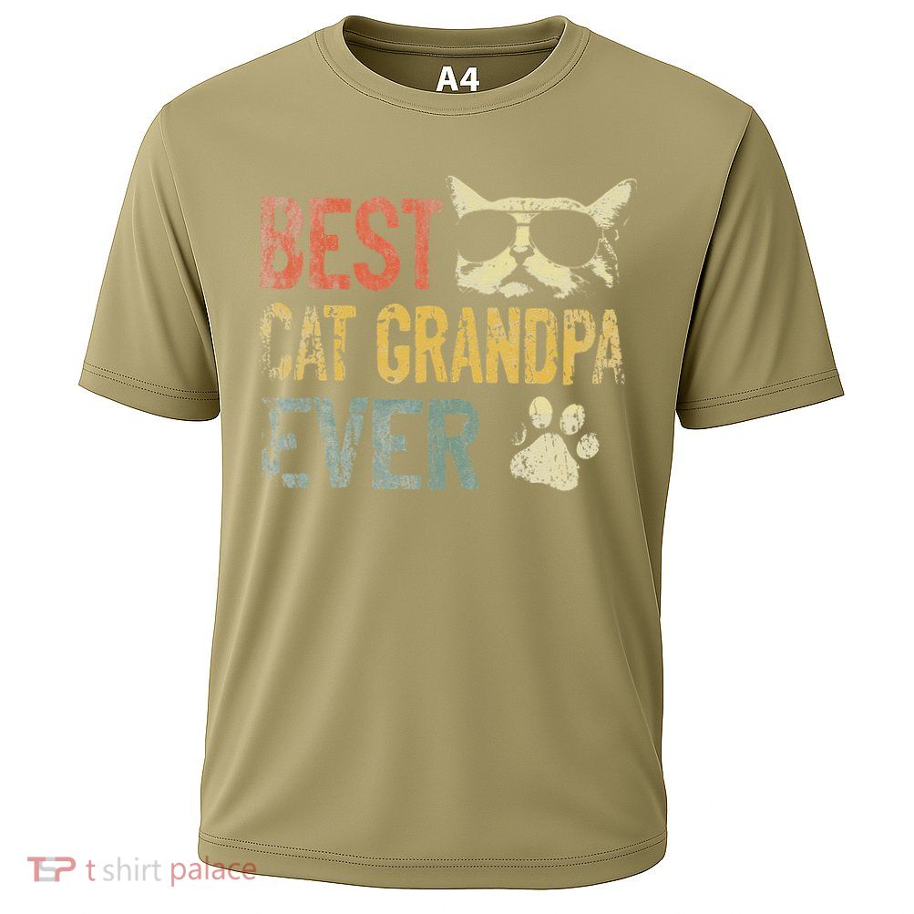 Vintage Best Cat Grandpa Ever Cat Grandpa Fathers D Performance Shirt