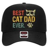 Vintage Best Cat Dad Ever Cat Daddy Gift shirt High Crown Mesh Back Trucker Hat