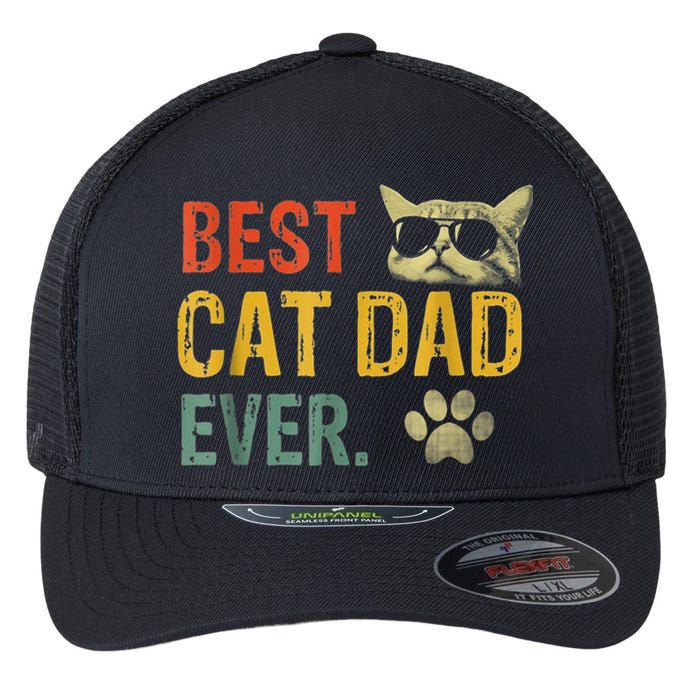 Vintage Best Cat Dad Ever Cat Daddy Gift shirt Flexfit Unipanel Trucker Cap