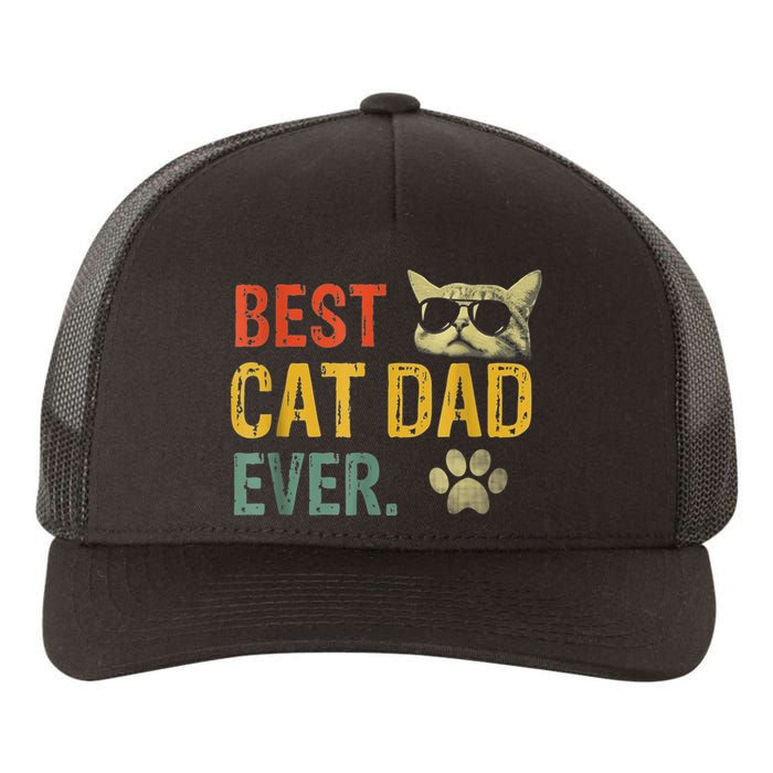 Vintage Best Cat Dad Ever Cat Daddy Gift shirt Yupoong Adult 5-Panel Trucker Hat