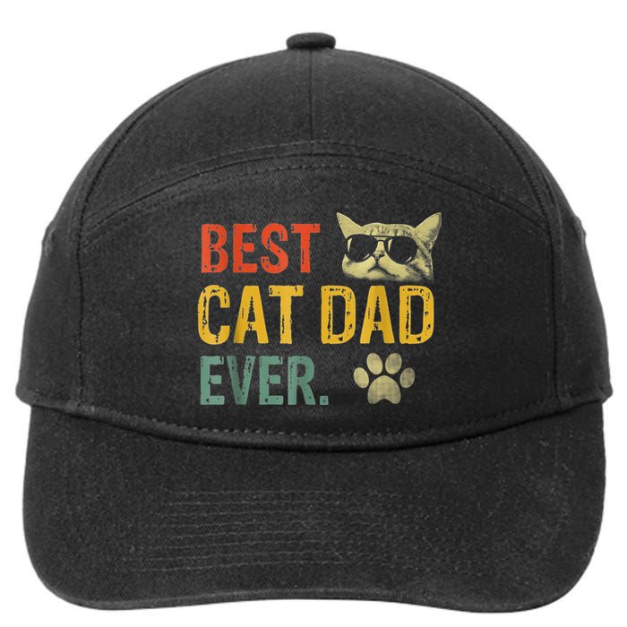 Vintage Best Cat Dad Ever Cat Daddy Gift shirt 7-Panel Snapback Hat