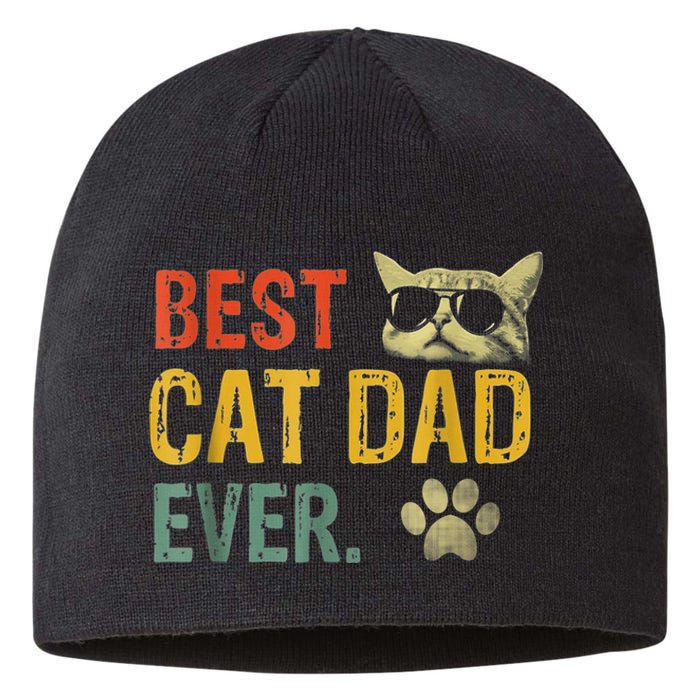 Vintage Best Cat Dad Ever Cat Daddy Gift shirt Sustainable Beanie