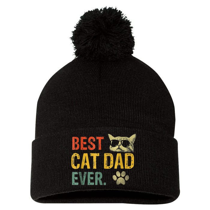 Vintage Best Cat Dad Ever Cat Daddy Gift shirt Pom Pom 12in Knit Beanie