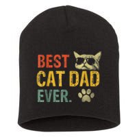 Vintage Best Cat Dad Ever Cat Daddy Gift shirt Short Acrylic Beanie