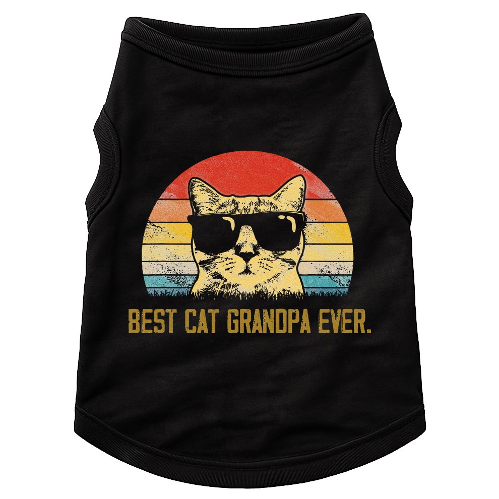 Vintage Best Cat Grandpa Ever Cat Grandpa Fathers Day Doggie Tank