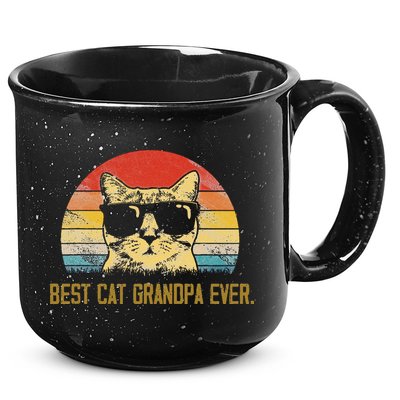 Vintage Best Cat Grandpa Ever Cat Grandpa Fathers Day 15oz Campfire Ceramic Mug