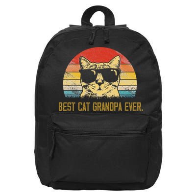 Vintage Best Cat Grandpa Ever Cat Grandpa Fathers Day 16 in Basic Backpack