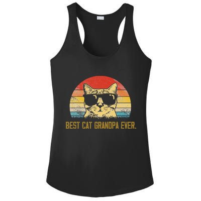 Vintage Best Cat Grandpa Ever Cat Grandpa Fathers Day Ladies PosiCharge Competitor Racerback Tank