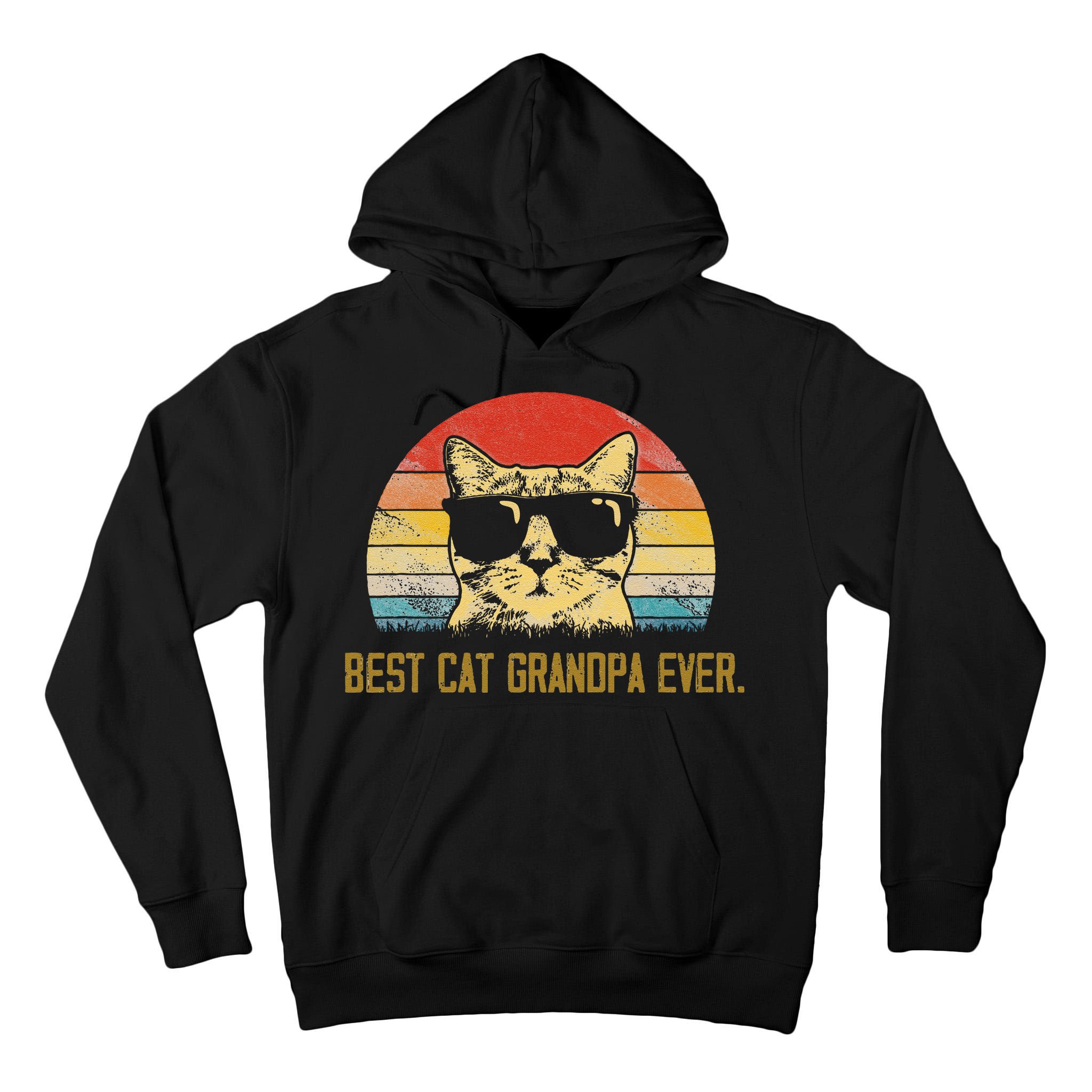 Vintage Best Cat Grandpa Ever Cat Grandpa Fathers Day Tall Hoodie