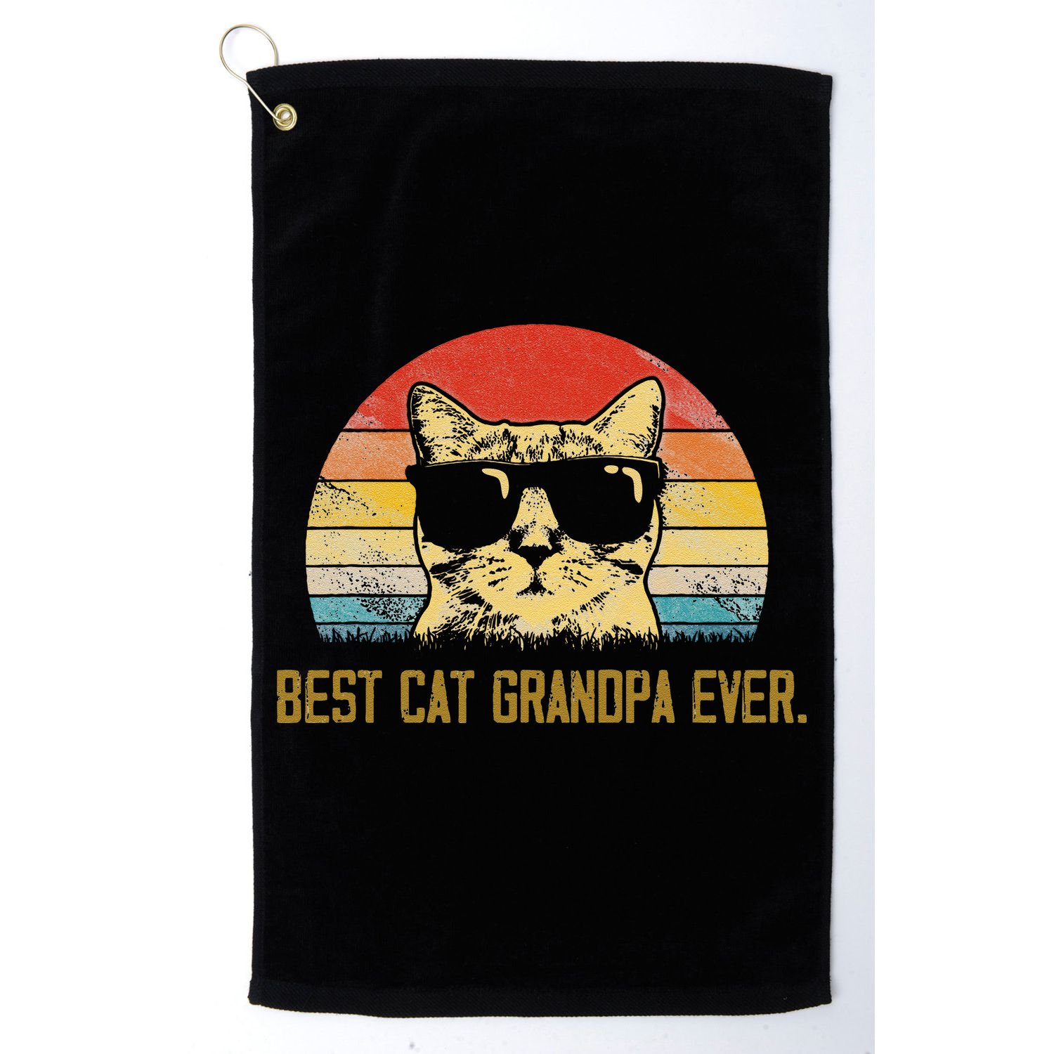 Vintage Best Cat Grandpa Ever Cat Grandpa Fathers Day Golf Towel