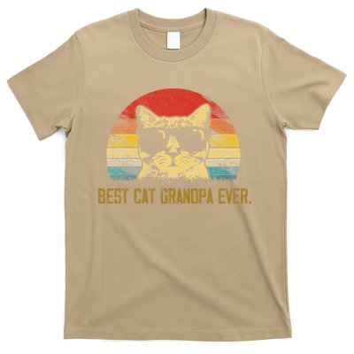 Vintage Best Cat Grandpa Ever Cat Grandpa Fathers Day T-Shirt