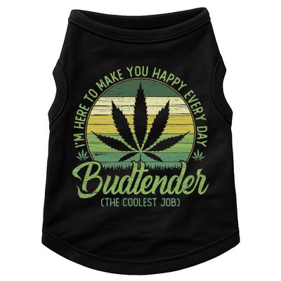 Vintage Budtender Coolest Job Marijuana Weed Supporters Doggie Tank