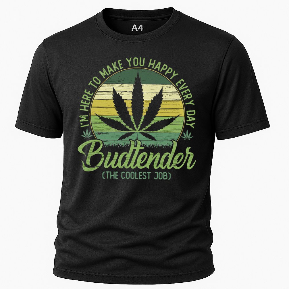 Vintage Budtender Coolest Job Marijuana Weed Supporters Performance Shirt