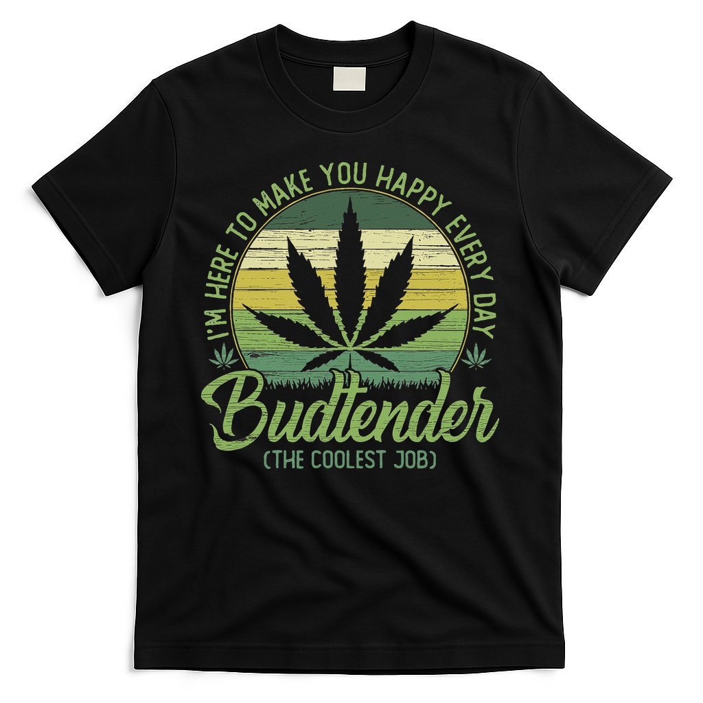 Vintage Budtender Coolest Job Marijuana Weed Supporters T-Shirt