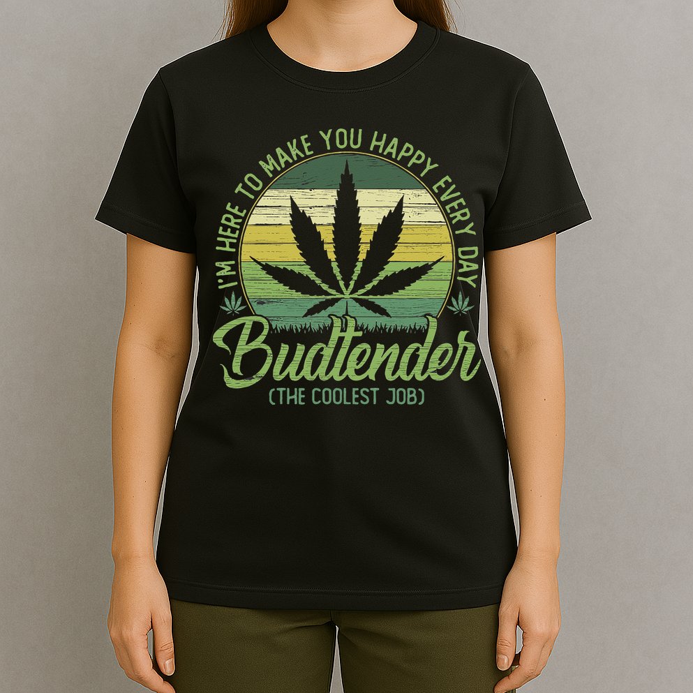 Vintage Budtender Coolest Job Marijuana Weed Supporters T-Shirt