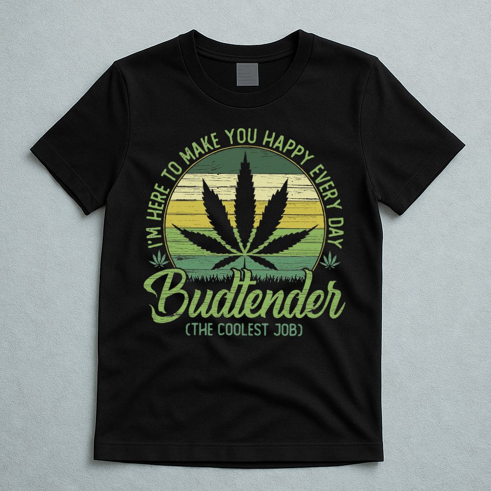Vintage Budtender Coolest Job Marijuana Weed Supporters T-Shirt