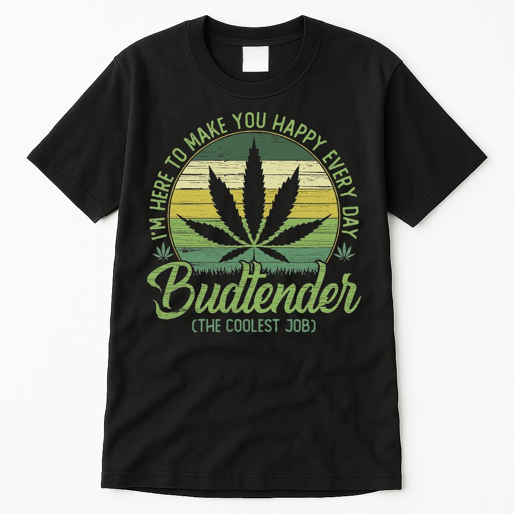 Vintage Budtender Coolest Job Marijuana Weed Supporters Tall T-Shirt