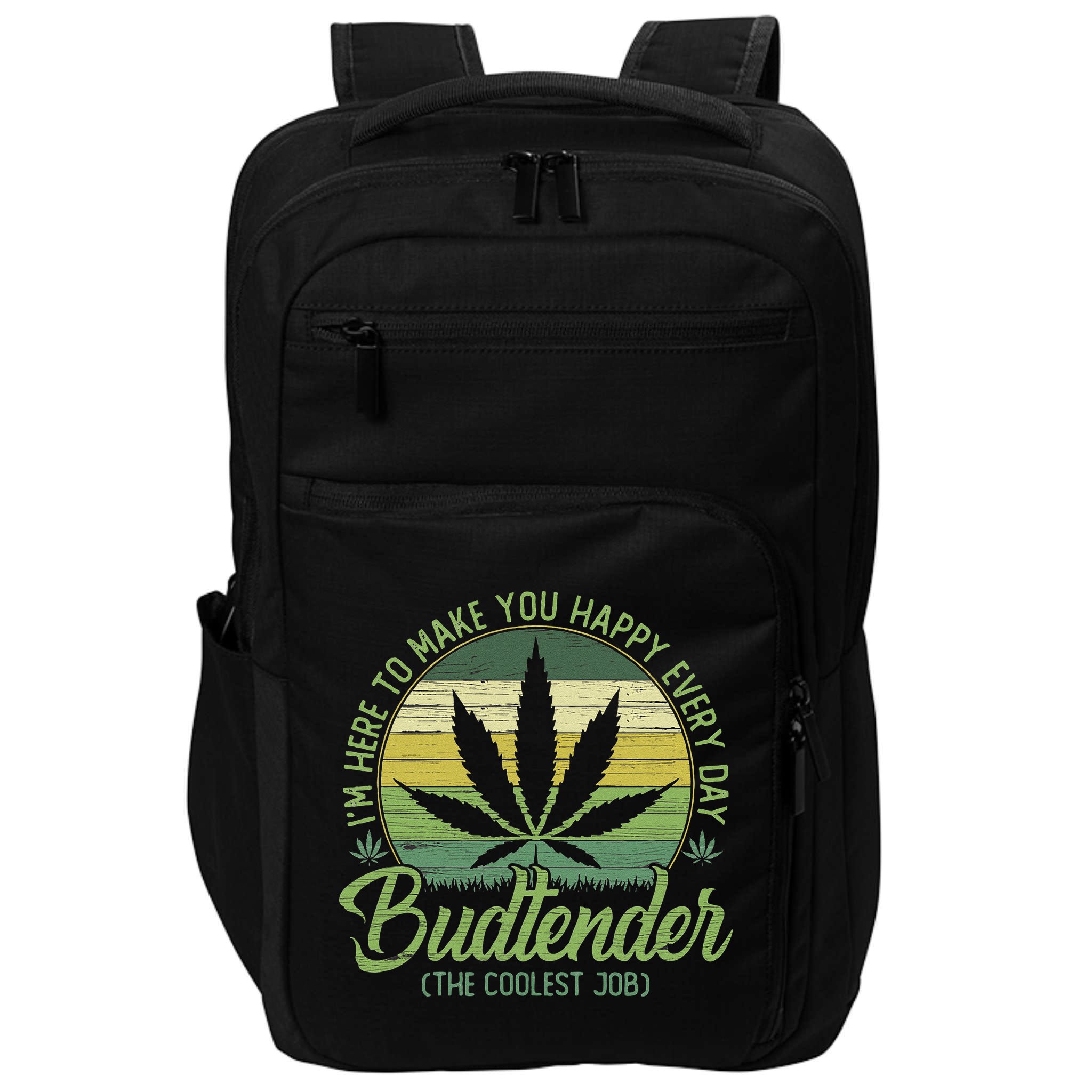Vintage Budtender Coolest Job Marijuana Weed Supporters Impact Tech Backpack