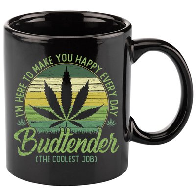 Vintage Budtender Coolest Job Marijuana Weed Supporters 11oz C Handle Ceramic Mug