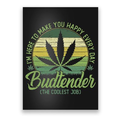 Vintage Budtender Coolest Job Marijuana Weed Supporters Poster