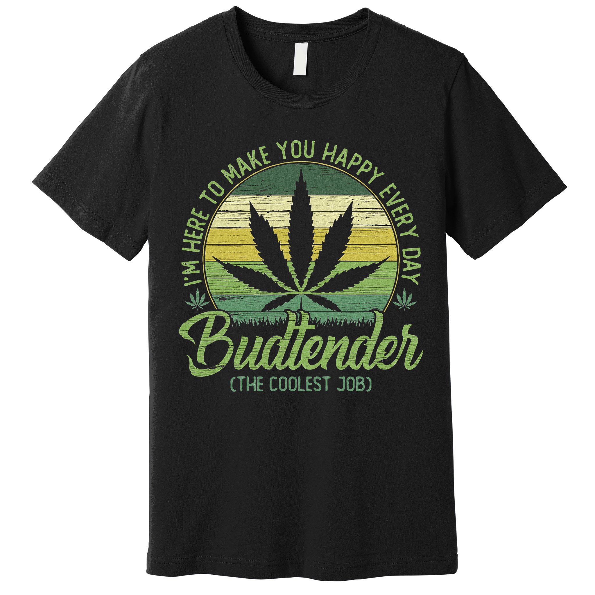 Vintage Budtender Coolest Job Marijuana Weed Supporters Premium T-Shirt