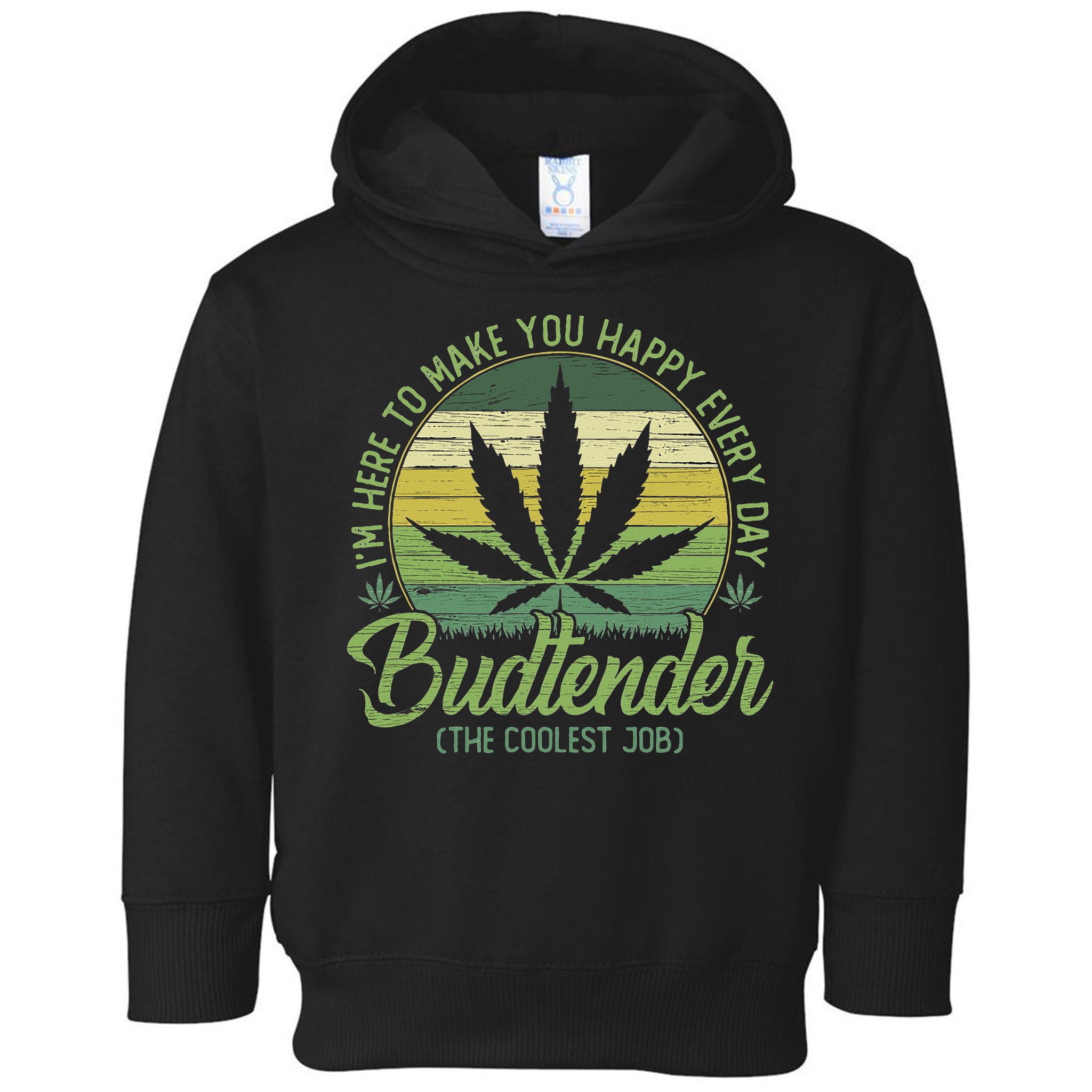 Vintage Budtender Coolest Job Marijuana Weed Supporters Toddler Hoodie