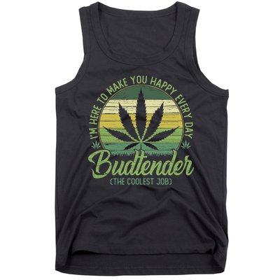 Vintage Budtender Coolest Job Marijuana Weed Supporters Tank Top