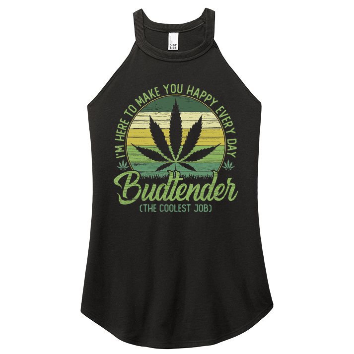 Vintage Budtender Coolest Job Marijuana Weed Supporters Women's Perfect Tri Rocker Tank