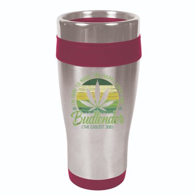 Vintage Budtender Coolest Job Marijuana Weed Supporters 16oz Travel Tumbler