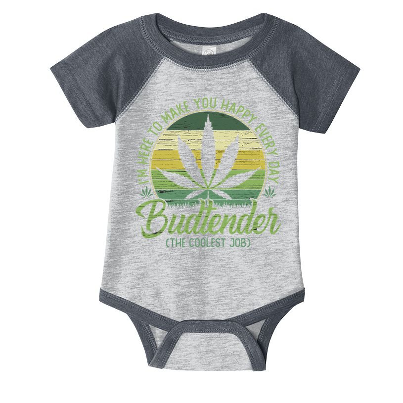 Vintage Budtender Coolest Job Marijuana Weed Supporters Infant Baby Jersey Bodysuit