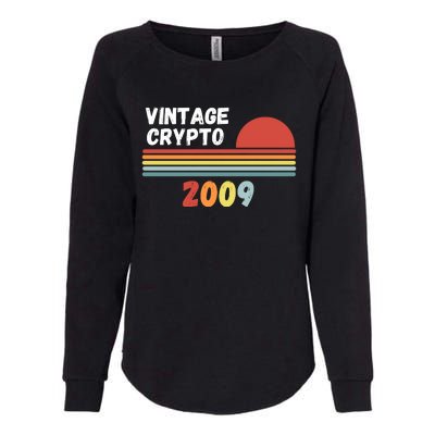 Vintage BTC, Crypto 2009, Bitcoin Crypto, HODL Bitcoin, Retro Womens California Wash Sweatshirt