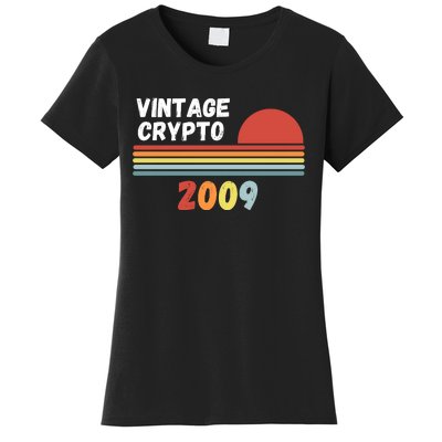 Vintage BTC, Crypto 2009, Bitcoin Crypto, HODL Bitcoin, Retro Women's T-Shirt