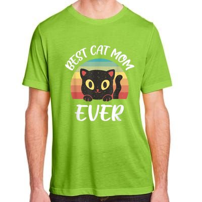 Vintage Best Cat Mom Ever Cat Tee For Women Funny Cat Adult ChromaSoft Performance T-Shirt