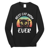 Vintage Best Cat Mom Ever Cat Tee For Women Funny Cat Long Sleeve Shirt