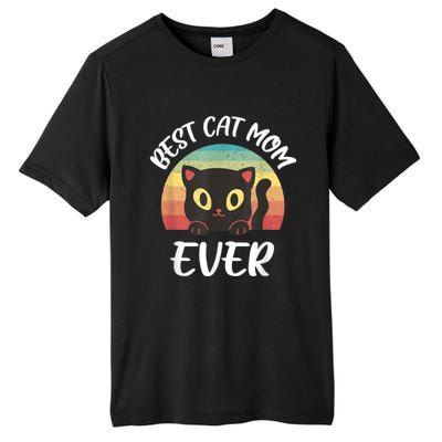 Vintage Best Cat Mom Ever Cat Tee For Women Funny Cat Tall Fusion ChromaSoft Performance T-Shirt