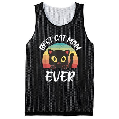 Vintage Best Cat Mom Ever Cat Tee For Women Funny Cat Mesh Reversible Basketball Jersey Tank